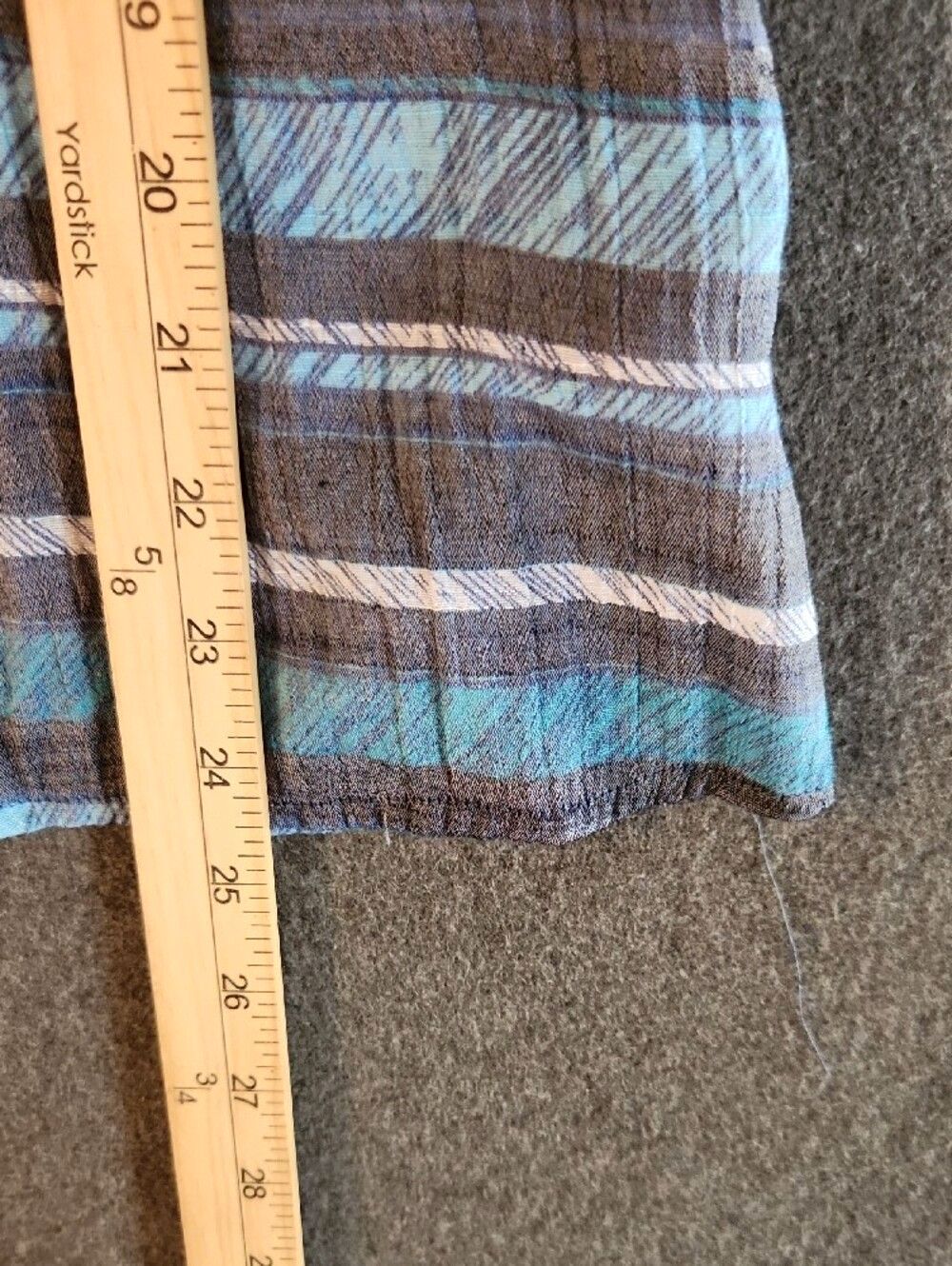 Zac & Rachel Womens Blue & Gray Striped Short Sleeve Blouse Size Medium Oversize - Picture 4 of 8